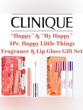 Clinique - “Happy” & “My Happy” 4Pc. Happy Little Things Fragrence & Beauty sets